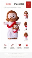 Peluche personnalisée de Jésus en dessin animé, jouet en peluche chrétien doux, fabricant de peluches
