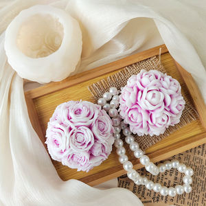Decoração Home 3D Big <span class=keywords><strong>Flower</strong></span> Rose Ball Soap Mould DIY Silicone Rose <span class=keywords><strong>Candle</strong></span> Mold - Product Image 6
