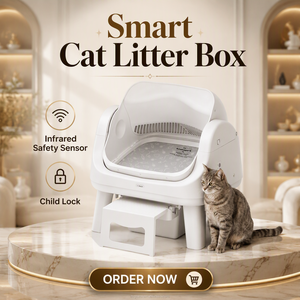 Litière automatique intelligente PetPivot AS12 Lite, capteur infrarouge et verrouillage enfant, marchepied d'entrée, grande capacité pour les foyers multi-chats - Product Image 1