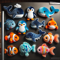 Service OEM ODM Jouets en peluche à aimant de réfrigérateur Sea Life personnalisés Jouets en peluche personnalisés Jouets d'animaux de requin