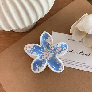 Pince à cheveux en forme d'œuf tendance avec motif floral imprimé UV pour femme - Product Image 2