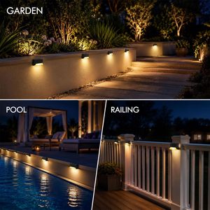 Lampe de clôture LED solaire étanche IP65 pour jardin, terrasse, marches, éclairage décoratif extérieur - Product Image 6