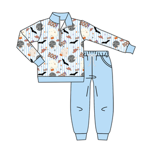 ขายส่งชุดเสื้อผ้าเด็กผู้ชายสำหรับวันหยุด เสื้อแขนยาวพิมพ์ลายสุนัขคริสต์มาส พร้อมกางเกงจ็อกเกอร์สีแดง - Product Image 5