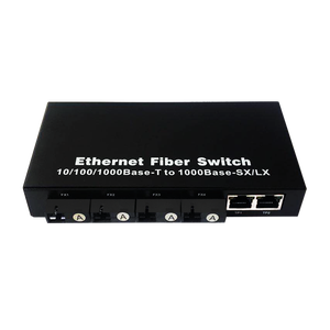 Convertidor de Medios de Fibra Óptica Gigabit Ethernet de Venta Caliente de Fábrica, Switch de 20KM 4SC + 2 RJ45, Convertidor de Medios de Red de Fibra Óptica - Product Image 4