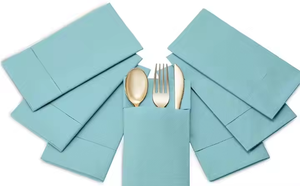 Vente en gros d'usine <span class=keywords><strong>de</strong></span> serviettes jetables Airlaid en lin qualité luxe pochette à couverts OEM papier hygiénique <span class=keywords><strong>de</strong></span> luxe imprimé en couleur - Product Image 5