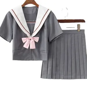 LF Hot Sale Custom Japanese JK Suit High School Uniforms For Girls Pleated Skirts School Uniforms