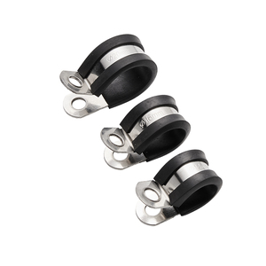 High Quality P Type <strong>Rubber</strong> Cable Clamp 316 304 Stainless Steel <strong>Hose</strong> Clamp with Adjustable Buckle Pipe Clip - Product Image 4