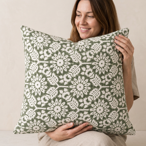 Dolly Enterprises Luxury Pure Cotton Printed Throw Pillow Cover Handmade <b>Stain</b> Resistant <b>Sofa</b> Couch Living Room Bedroom Home - Product Image 1