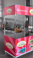 Chariot mobile en acier inoxydable de qualité alimentaire avec roues antichoc pour utilisation en camion de vente de crème glacée