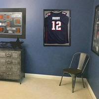 Vitrina para Exhibición de Camisetas, Marco Grande con Cerradura y Protección UV de Acrílico para Béisbol, Baloncesto y Fútbol