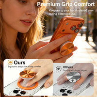 Support de téléphone magnétique N52 OEM Premium avec logo personnalisé, béquille orange pour iPhone 17 16 15 14 Pro Max, compatible avec coque magnétique