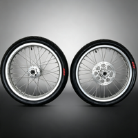Ensemble de pneus de route Supermoto avec jantes chromées argentées de 17 pouces 70 90 17 et 90 80 17 pour Surron Light Bee X, course haute vitesse