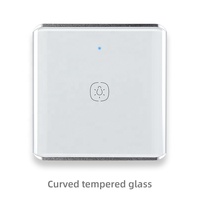 Application Smart Life, interrupteur intelligent Zigbee, 1 gang, verre trempé incurvé, cadre métallique, clic unique, double clic, pression prolongée, autonomie de la batterie