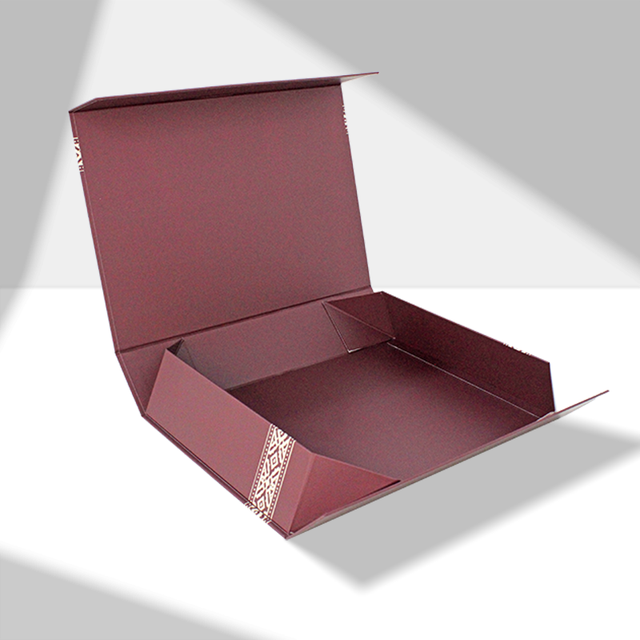 Custom Red Magnetic Folding Rigid Gift Box Double Sided Printing Matte Laminated Packaging Box for Custom Products
