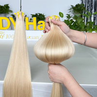 Lot de 1 Cheveux Humains Blond Miel 613, 10-30 Pouces, Cheveux Vietnamiens Lisses Naturels, Extensions de Cheveux Humains Vierges Non Traités