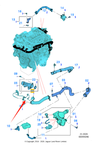 Pemanas baru selang Bypass slang LR093670 T2R17694 untuk Land Rover untuk Jaguar XE2015 XF2016 bagian sistem pendingin mesin kendaraan - Product Image 6