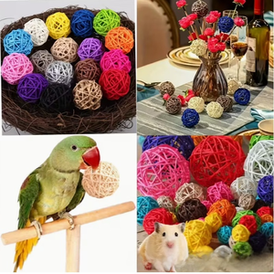 Boule décorative classique en rotin tressé de 3 à 6 cm de diamètre pour la décoration de la maison, des fenêtres et des sapins de Noël - Product Image 4