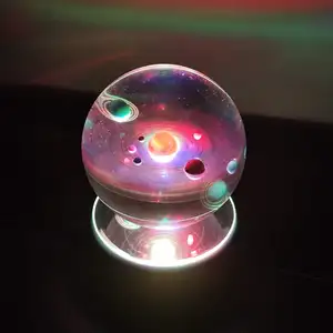 Jy novo design presente planeta 3d laser, gravado, cristal, modelo de imagem, bola de vidro de cristal do pequeno príncipe