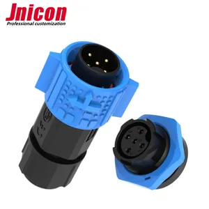 Jnicon M19 15A 5 pin waterproof power connector for DMX Push lock wire to board field assemble connector