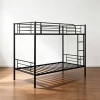 Lit superposé moderne, portable et durable en acier noir pour dortoir, appartement, hôtel, école, hôpital, marque Hengli, Hebei