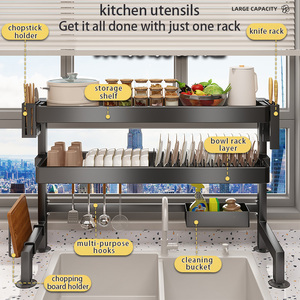 رف تخزين بسعر المصنع، رفوف للمطبخ المنزلي رفوف مقسمة للأطباق أعلى الحوض - Product Image 5