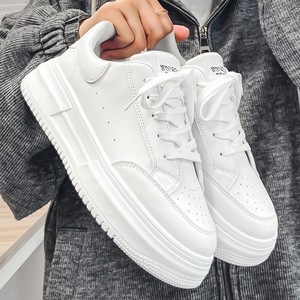 Autumn Men's Breathable Mesh Lace-up White Running <b>Shoes</b> Korean Style Trendy Versatile Thick-Soled <b>Height</b> <b>Increasing</b> Sneakers - Product Image 2
