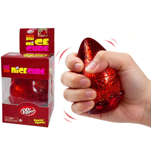 6cm Tpr <b>Red</b> Drop Maltose Squishy Fidget Toy With <b>Glitters</b> Inside Boxed Stress Relief Squeeze Toy Solid No Liquid No Gel - Product Image 1
