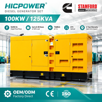 Groupe électrogène diesel silencieux Cummins 100 kW 125 kVA pour solutions d'alimentation industrielle, commerciale et de secours, triphasé, 50/60 Hz, ATS