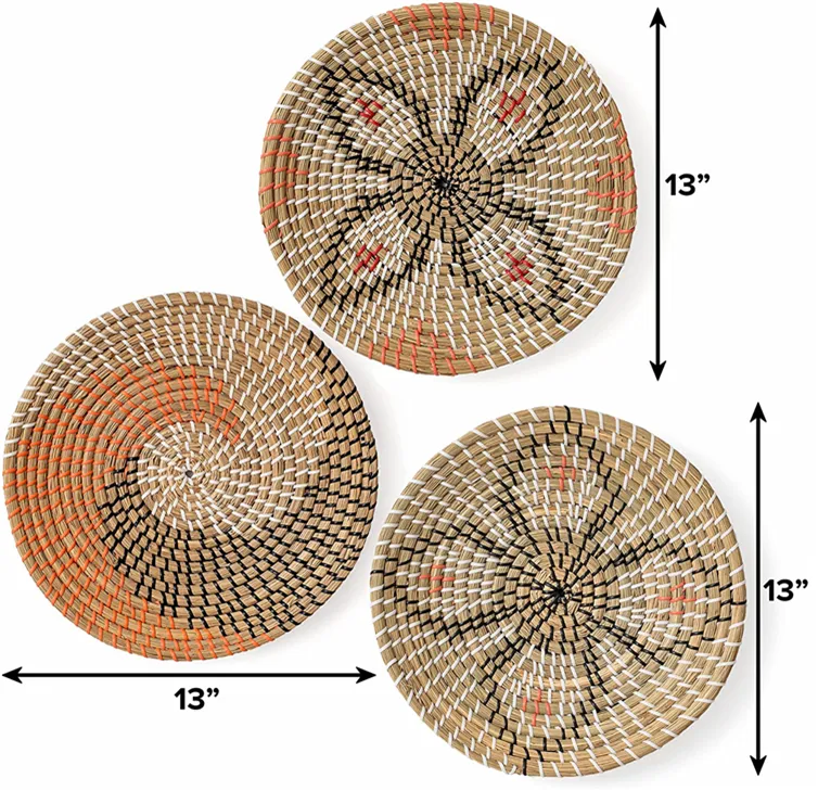 Seagrass Basket For Home Decor Hot Trend In Us Natural Decoration Boho Art Seven Arts Woven Decorative Wall Hanging Plate