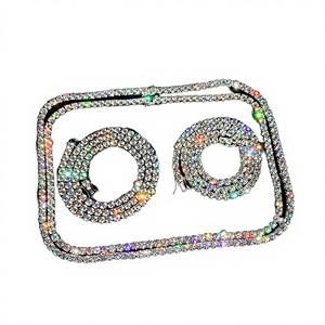 Collier Chaîne Tennis Moissanite Givrée JAINAM DIAMONDS en Argent Sterling Plaqué Rhodium Style Hip Hop Unisexe Certifié par une tierce partie - Product Image 3