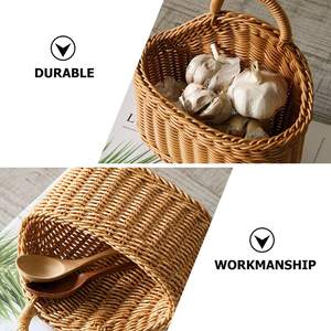 Cestini portaoggetti verdi ed ecologici di nuovo design cestini appesi in rattan intrecciato per la casa in rattan - Product Image 4