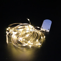 Guirlandes lumineuses féériques 1m 10LEDs 2m 20LEDs 3m 30LEDs, alimentées par piles Cr2032, mini lumières LED étoilées pour Noël et les mariages