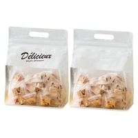 Sac en papier de coton blanc avec fermeture éclair auto-adhésive pour emballage de pâtisseries flocon de neige, pain, snacks, bonbons, nougats, biscuits, sucre et gelée