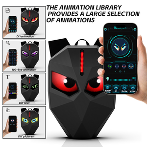 กระเป๋าเป้สะพายหลัง LED กระเป๋าแล็ปท็อปกระเป๋าเป้สะพายหลังสำหรับขับขี่รถจักรยานยนต์กระเป๋าสัมภาระมอเตอร์ไซด์แบบแข็งความจุสูงพร้อมหน้าจอโปรแกรมได้ - Product Image 3