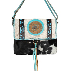 กระเป๋าสะพายพาดลำตัวหนังวัวแท้สำหรับสตรีสไตล์วินเทจทำมือมีซิปผ้าใบทำมือใส่ได้ทุกวันทำด้วยมือ - Product Image 1