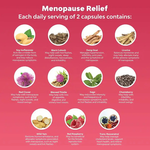 Capsules de soutien de l'humeur Biocaro OEM Gommes pour l'équilibre hormonal et le soulagement de la ménopause Complément alimentaire aux herbes pour femmes - Product Image 2