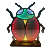 Lampe néon Scorpion pour la maison, idéale pour les fêtes, bars, chambres, avec miroir infini 3D, décoration de table, fonctionne sur piles, IP66