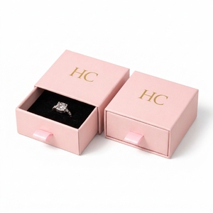 Elegant Gemstone Ring Luxury <b>Drawer</b> Box Jewelry Packaging Box Velvet <b>Insert</b> Embossing Custom Logo for Jewelry Brands OEM Service - Product Image 2