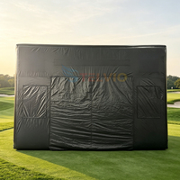 Simulateur de golf gonflable portable pour l'extérieur et l'intérieur, tente de golf gonflable pour la pratique du swing avec rideau