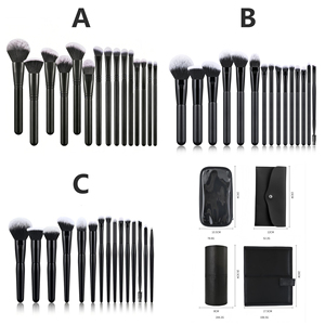 Private Logo 15-Piece High-End Makeup <span class=keywords><strong>Brush</strong></span> Set Olho Preto Fundação Rosto Maquiagem Ferramentas Wood Handle Professional Makeup <span class=keywords><strong>Brush</strong></span> Set - Product Image 2