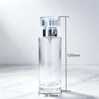 Flacon vaporisateur de parfum portable en verre de 30 ml, cylindre rond, flacons de voyage vides pour parfum avec atomiseur argenté ou doré