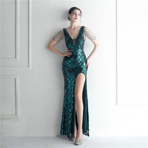 19978 # Spot Heavy Industry Nail Beads Magic Star presidió <span class=keywords><strong>la</strong></span> ceremonia <span class=keywords><strong>de</strong></span> <span class=keywords><strong>la</strong></span> cena nupcial Vestido <span class=keywords><strong>de</strong></span> noche largo - Product Image 5