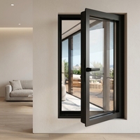 Fenêtre à battant en aluminium sur mesure avec cadre et vitrage pour appartement, villa, cuisine
