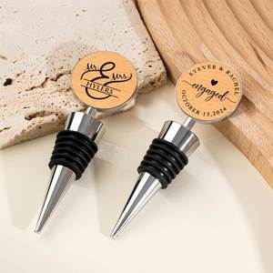 Custom Conical Shape Wine Stoppers, <b>Personalised</b> Metal Wine Bottle Stopper for Bridal Shower/Wedding Gift Valentine Decor - Product Image 4
