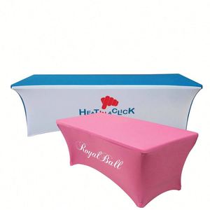 Manteles Rectangulares de Poliéster Elástico Antiarrugas con Impresión por Transferencia Térmica de 6 pies para Fiestas, Ferias Comerciales, Banquetes y Bodas - Product Image 6