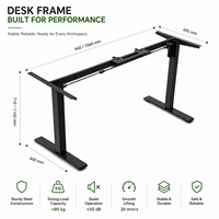 Bureau debout électrique ergonomique moderne à moteur unique, cadre en acier réglable, usage commercial et bureautique, achat en gros