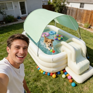 Nouveau produit Piscines gonflables colorées pour enfants Piscines gonflables pour enfants pour la maison Intérieur Bébé Nouveau-né Jeu en eau peu profonde sécuritaire - Product Image 2