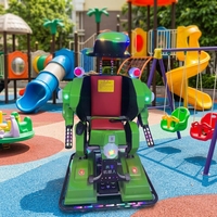Robot à roulettes pour 2 personnes, alimenté par batterie, avec rotation à 360 degrés, pour centre commercial, parc
