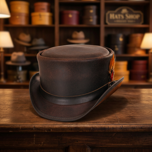 Vente Flash : Coiffe de Cowboy Unisexe en Cuir Véritable 100% Naturel, Personnalisable avec Impression Internationale BS, Taille Ajustable, Idéale pour la Plage - Product Image 1