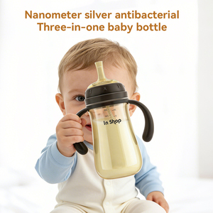 Ensemble de biberons pour bébé en silicone PP anti-colique, <span class=keywords><strong>biberon</strong></span> d'alimentation pour bébé, <span class=keywords><strong>biberon</strong></span> d'eau, <span class=keywords><strong>biberon</strong></span> de 240 ml et 300 ml, avec tétine interchangeable, OEM ODM, respectueux de l'environnement - Product Image 1